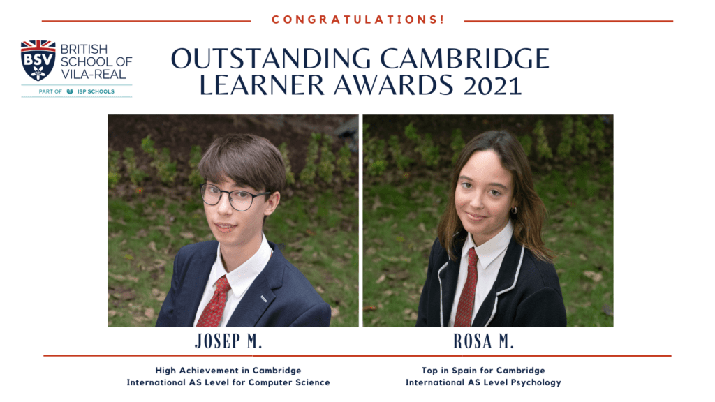 Alumnos de BSV galardonados en los Outstanding Cambridge Learner Awards 2021